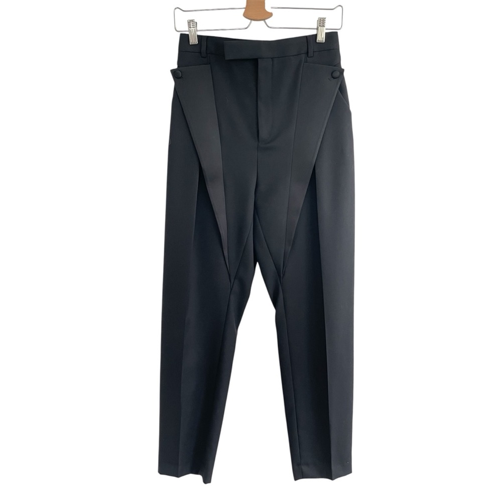 Celine Paris Wool Trouser Pants Corporate Luxury Designer Black Size EU 38 US 6